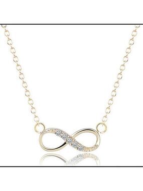 GOLD Plated Crystal Infinity Necklace